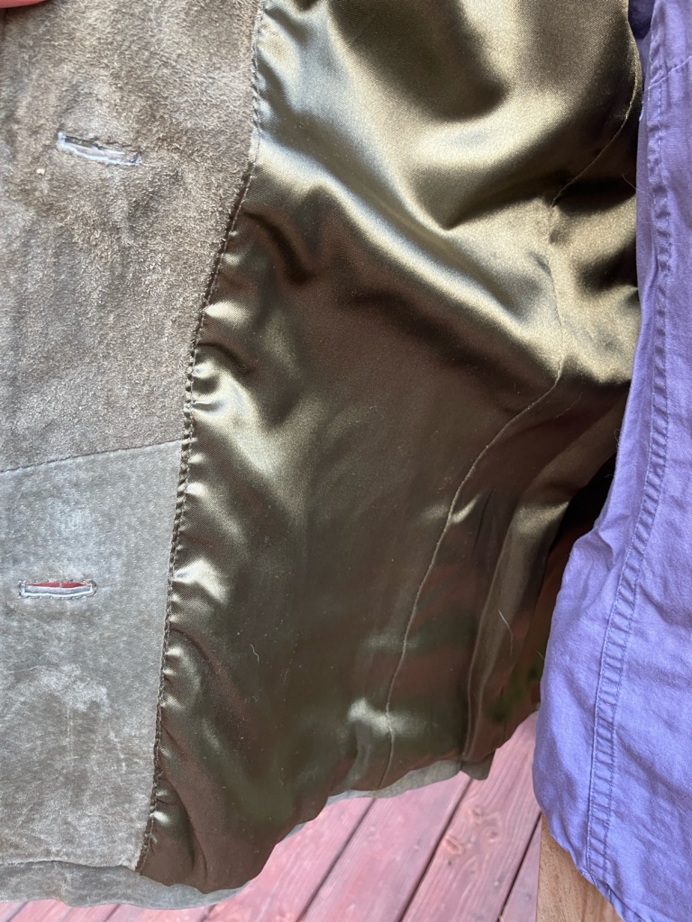 Vintage suede leather rustic jacket, size 8 from Clio - Picture 14 of 16